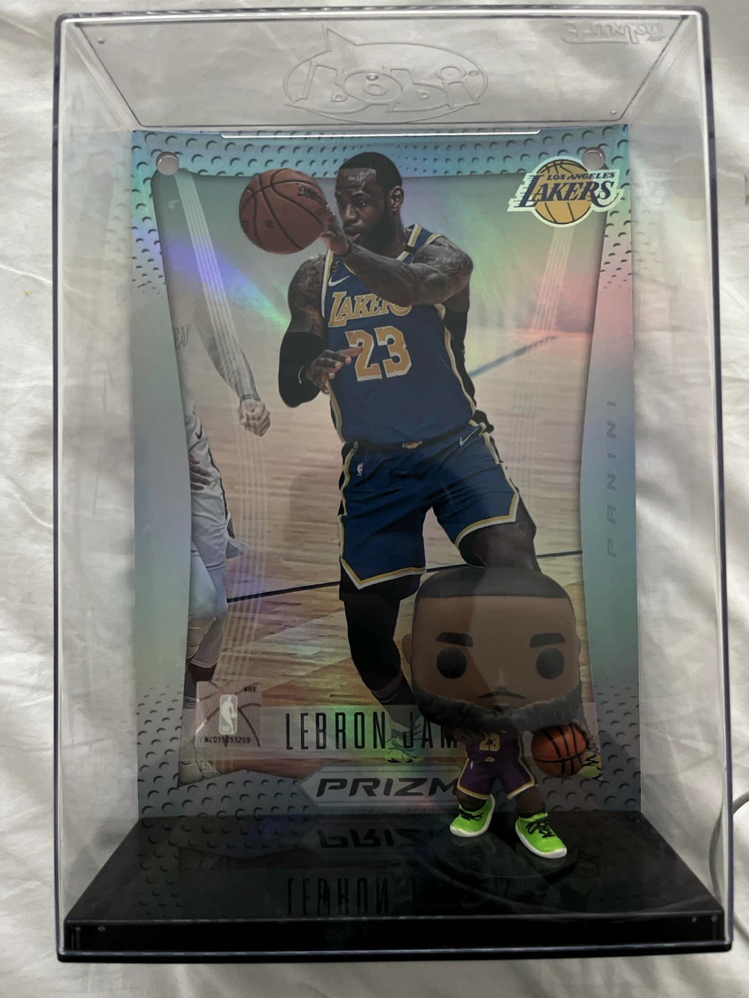 LeBron James Prizm Basketball Card with Funko Pop