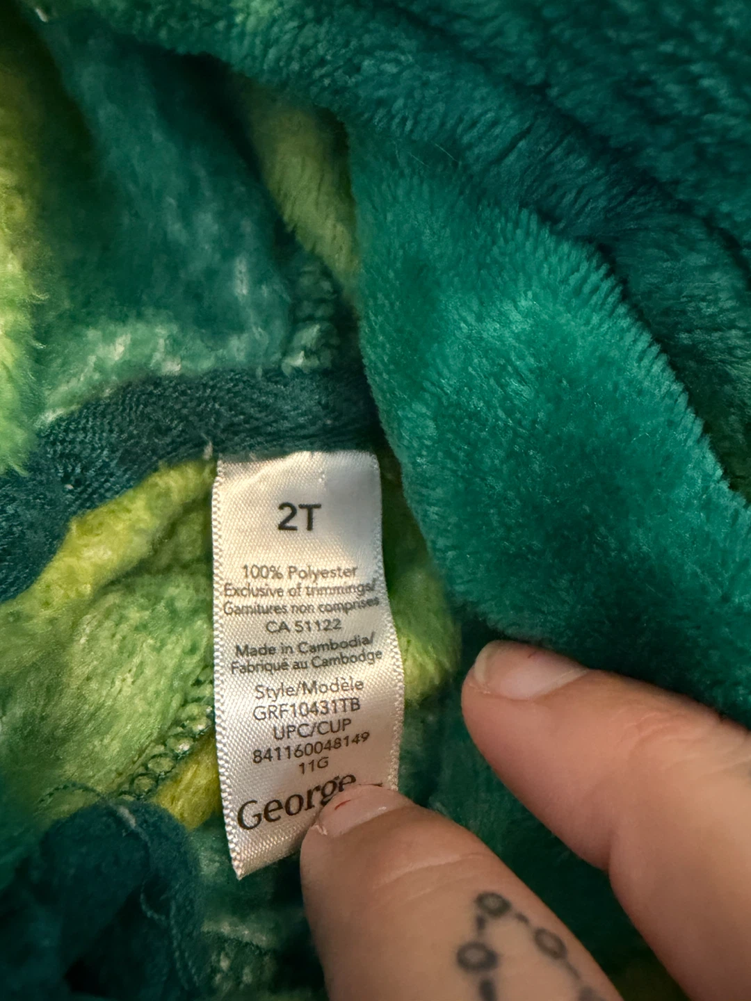 George Dinosaur Pyjama Costume 2T - photo 2