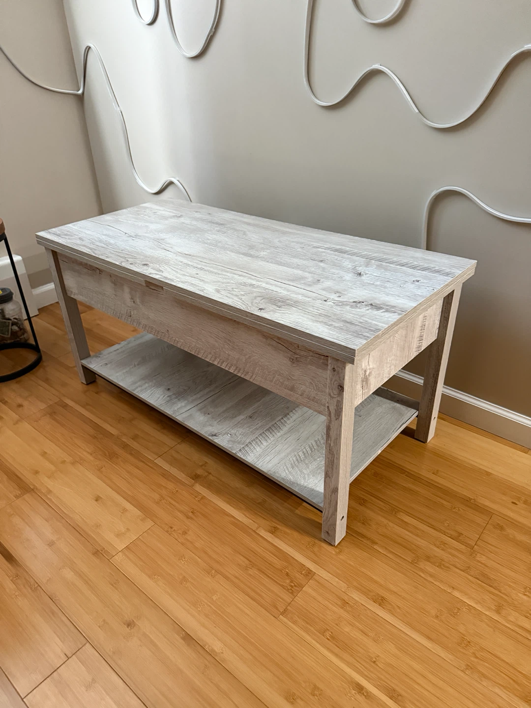 Lift Top Coffee Table with Storage - Gray Wash