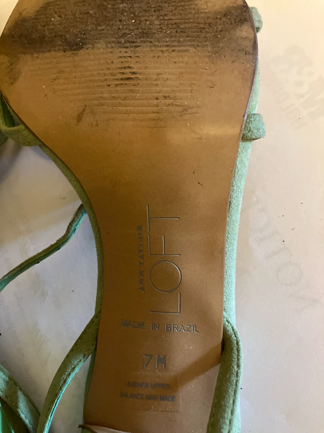 LOFT Ann Taylor Green Suede Strappy Heels - photo 4