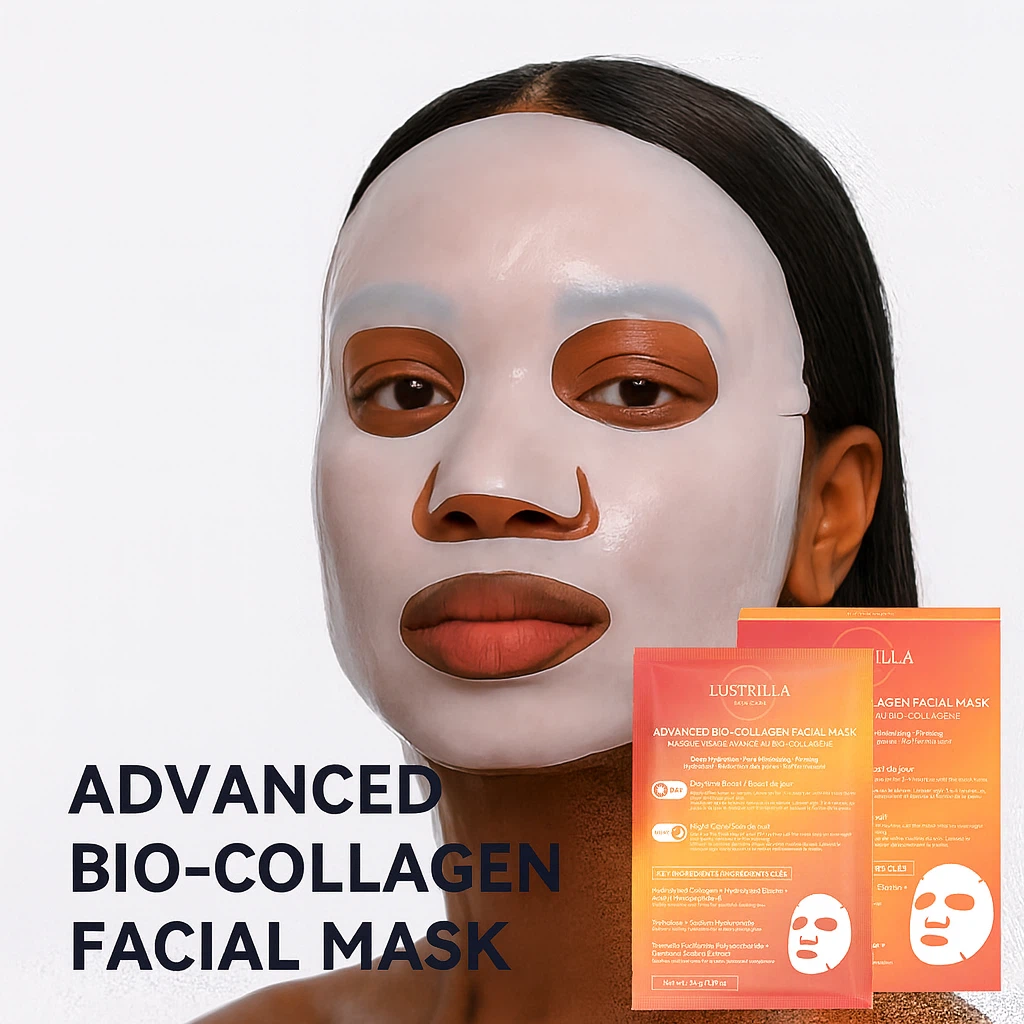 Lustrilla Advanced Bio-Collagen Facial Masks - 4 Pack - photo 4