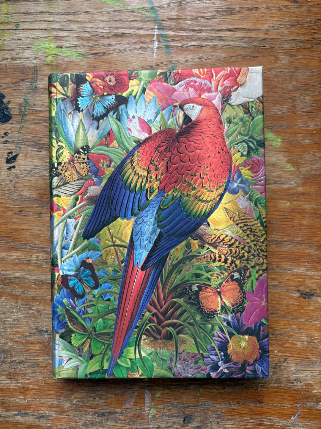 Decorative Journal with Parrot and Floral Design