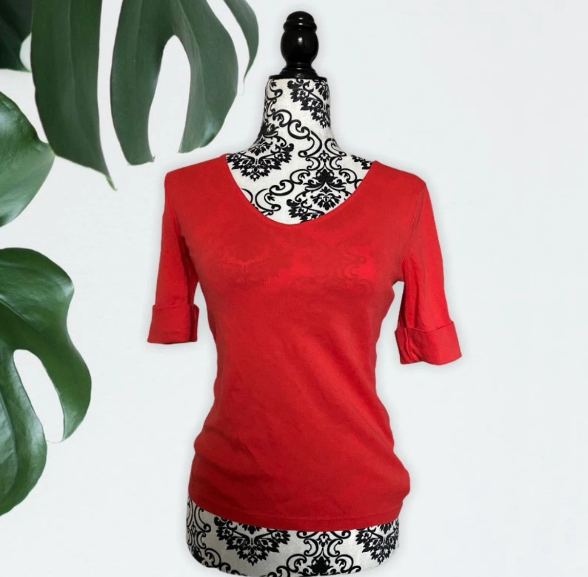 Vintage Ralph Lauren 3/4 Sleeve V-Neck Top Size S