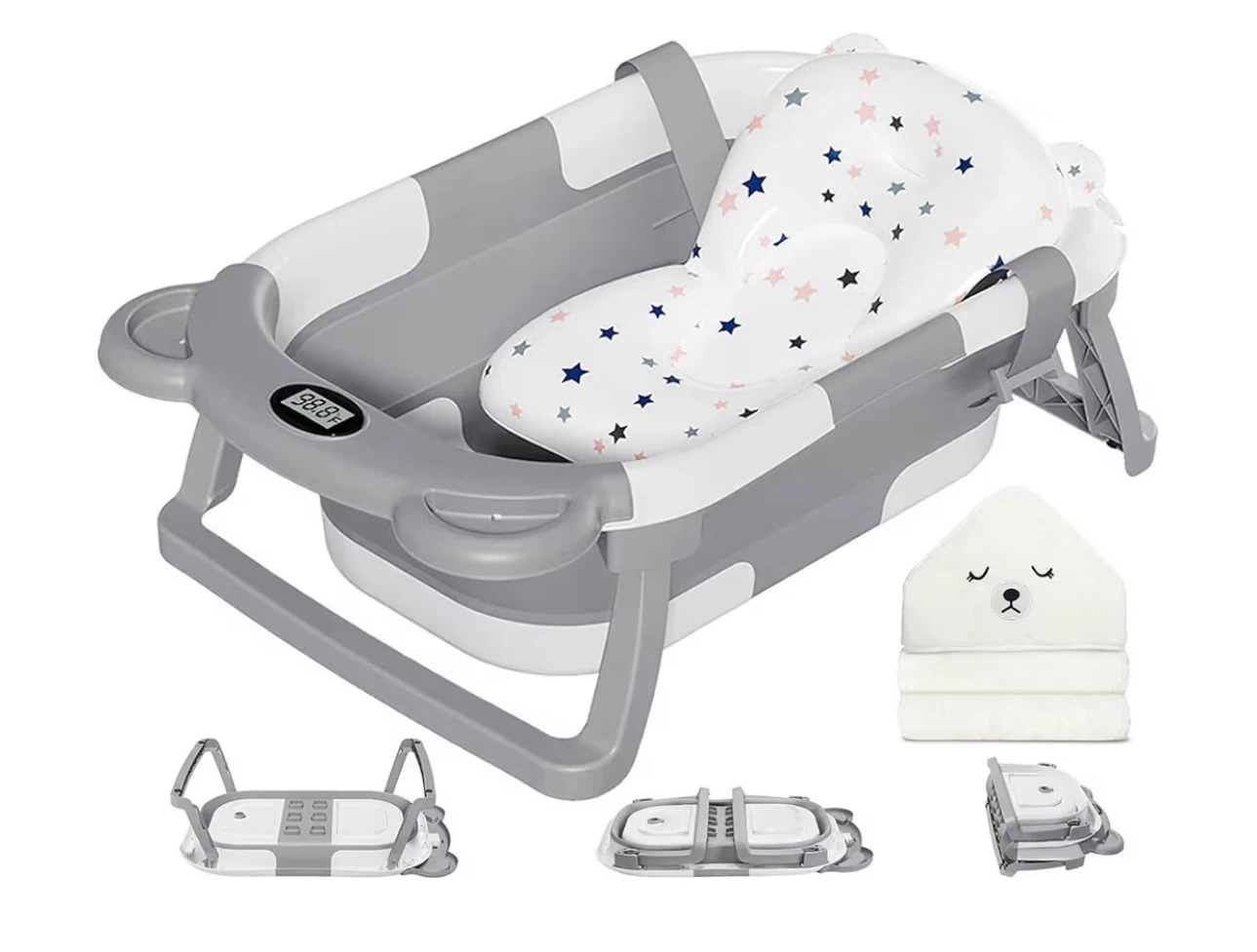 Portable Baby Bathtub with Digital Thermometer