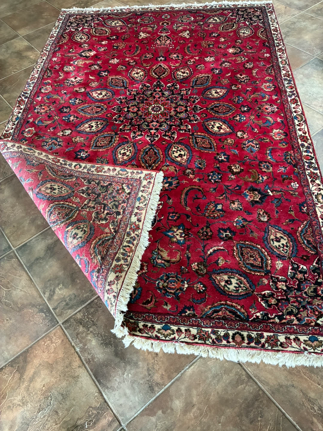Antique Persian Style Area Rug - hand crafted