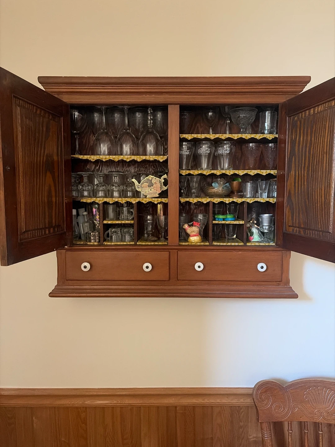 Antique store cabinet beveled glass - photo 2
