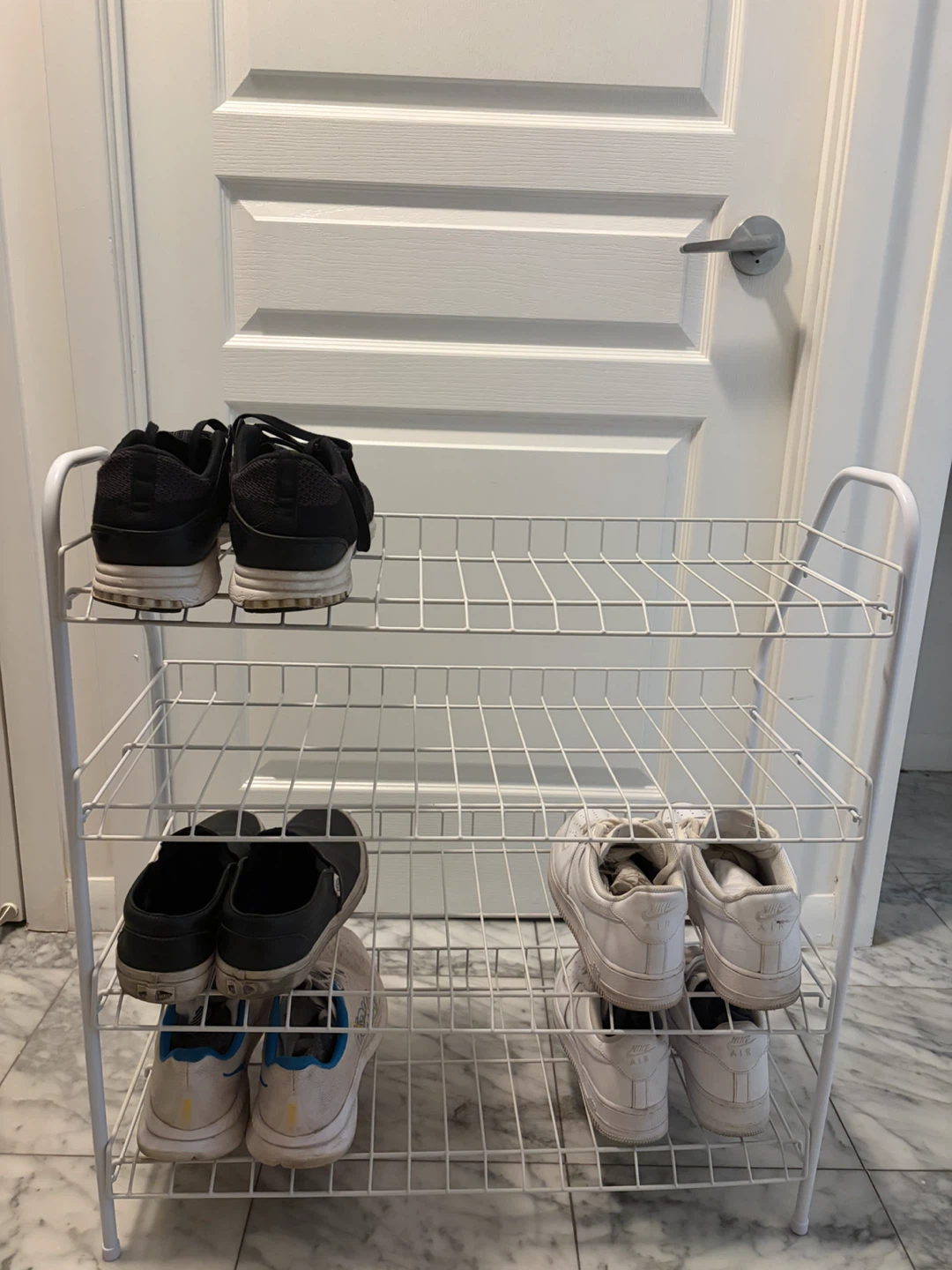 White 4-Tier Shoe Rack