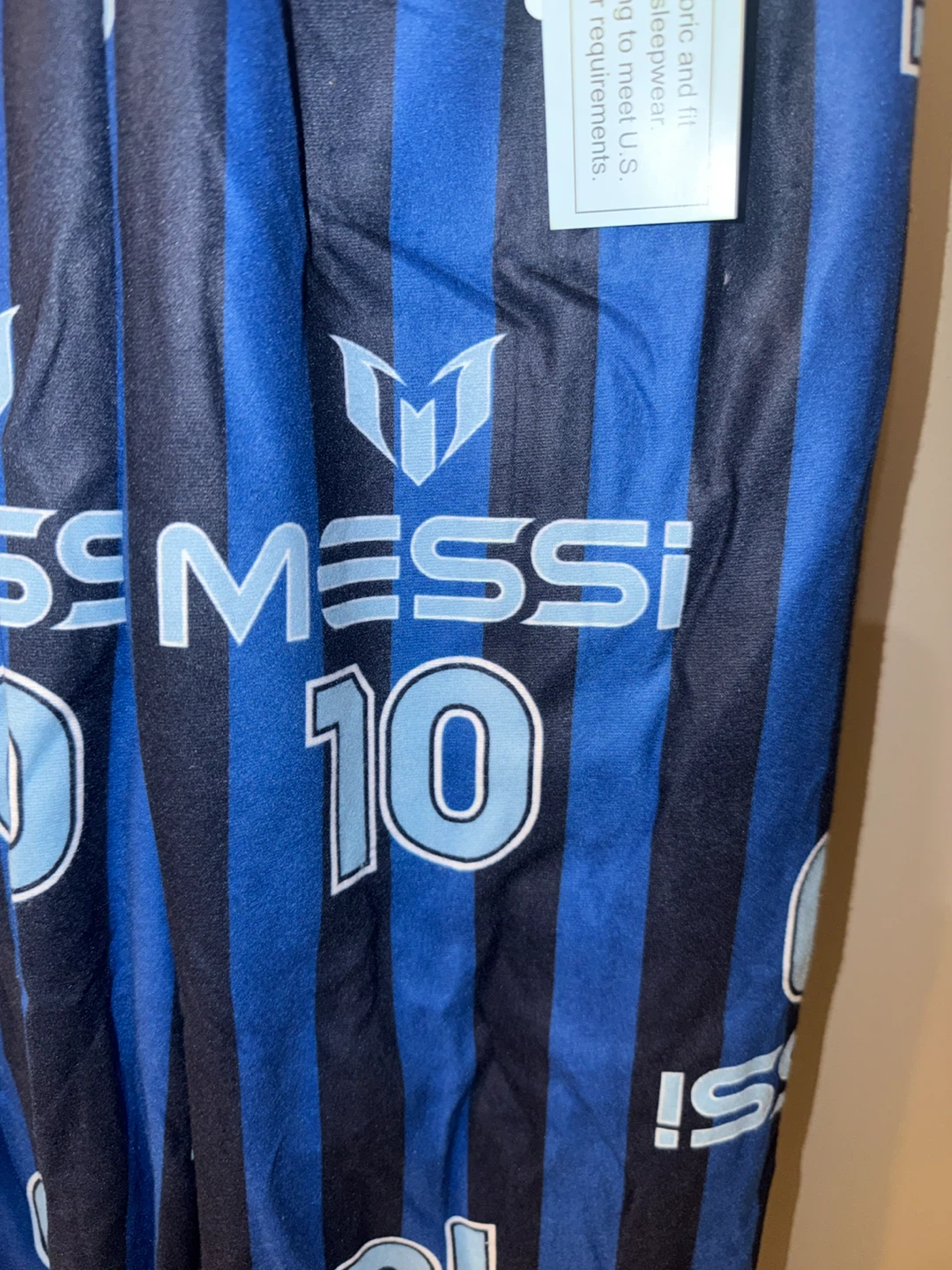 XL NWT! youth Messi Pajama Pants Blue/Black Striped - photo 3