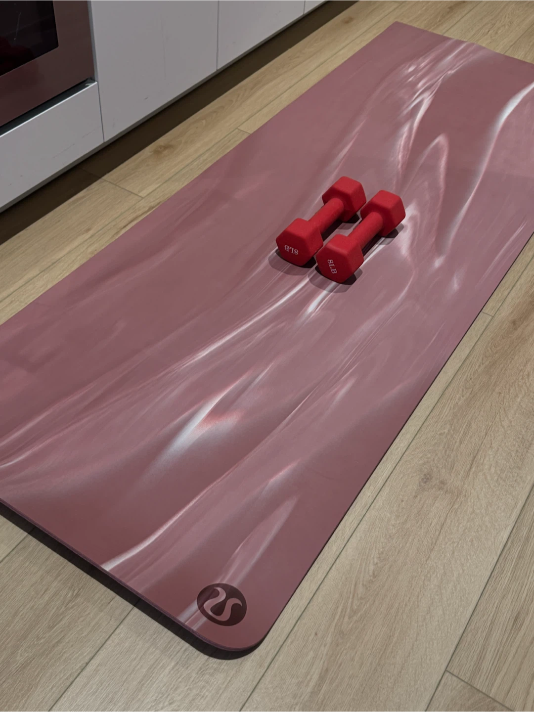 Lululemon Yoga Mat & 3lb Dumbbells