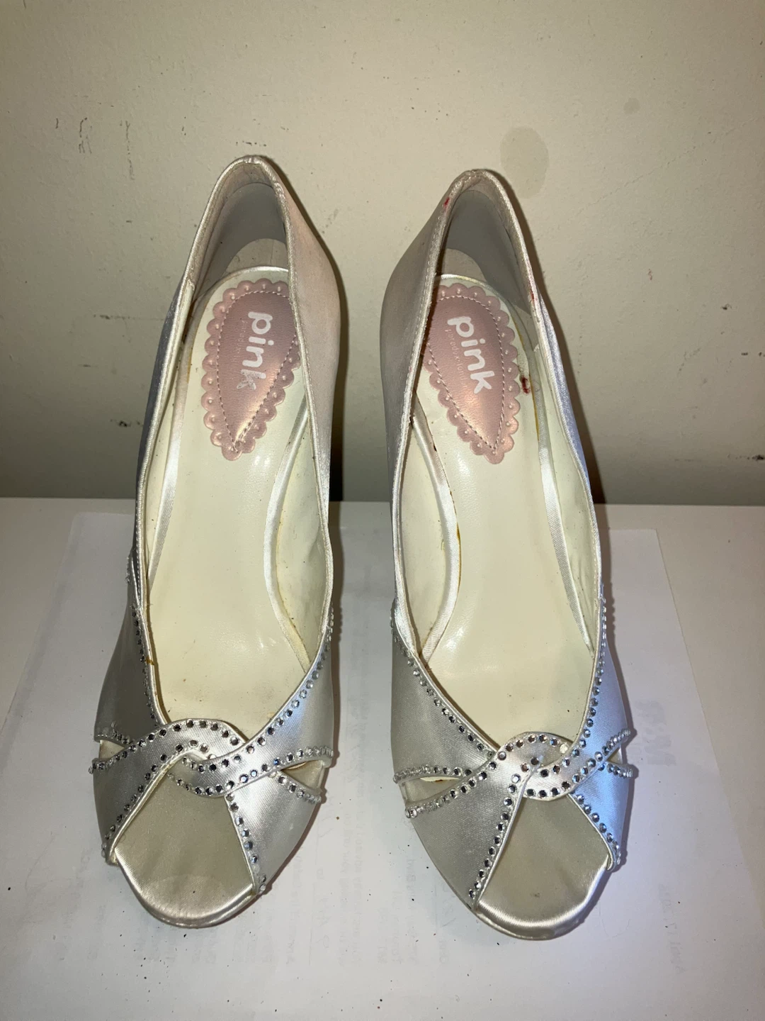 Pink by Nature Satin Wedge Heels Size 7
