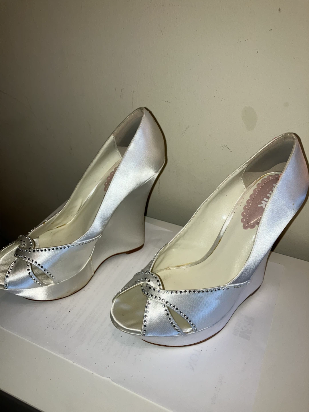 Pink by Nature Satin Wedge Heels Size 7 - photo 2