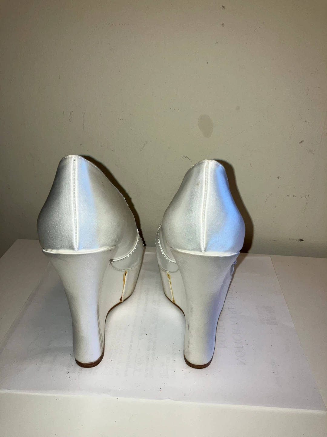 Pink by Nature Satin Wedge Heels Size 7 - photo 4