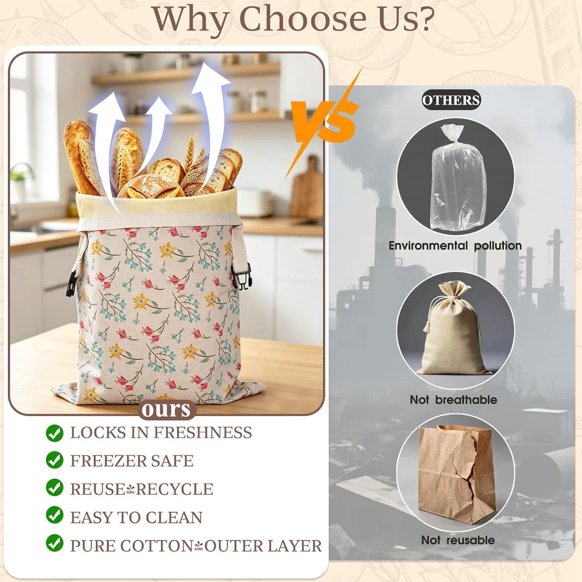 Brand New 2-Pack Beeswax Bread Bag with Bowl Cover - photo 5