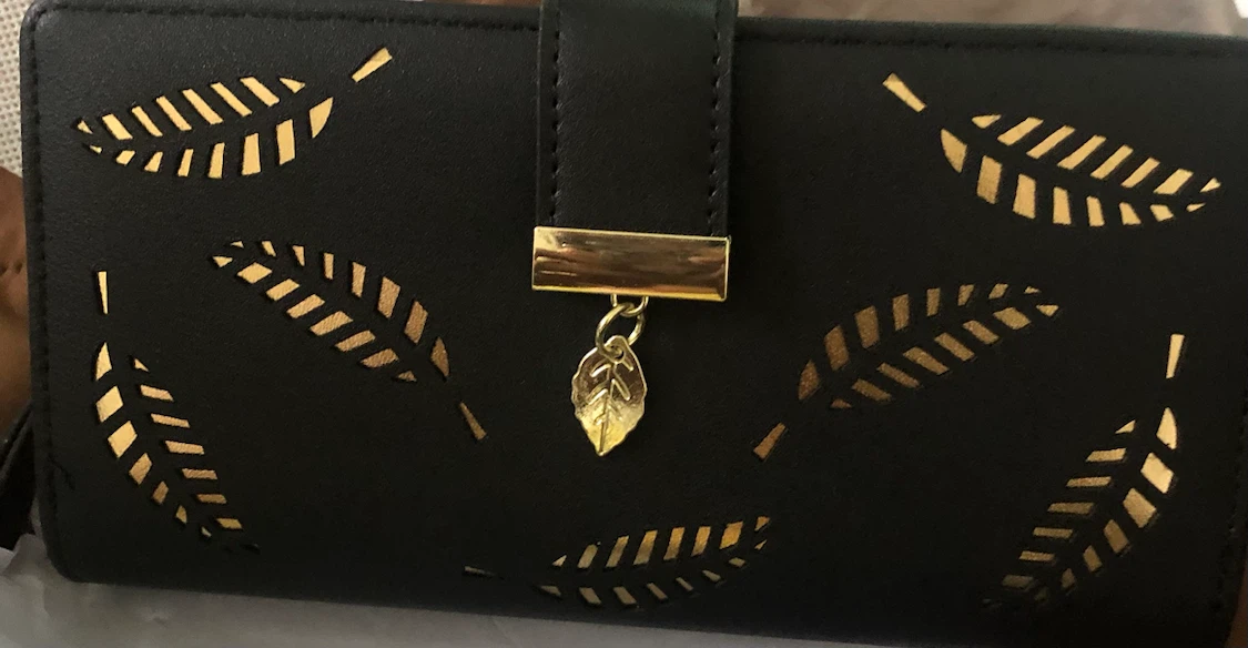 OFKP Women's Long Fashion Large Capacity Hollow Leaf Wallet - photo 2