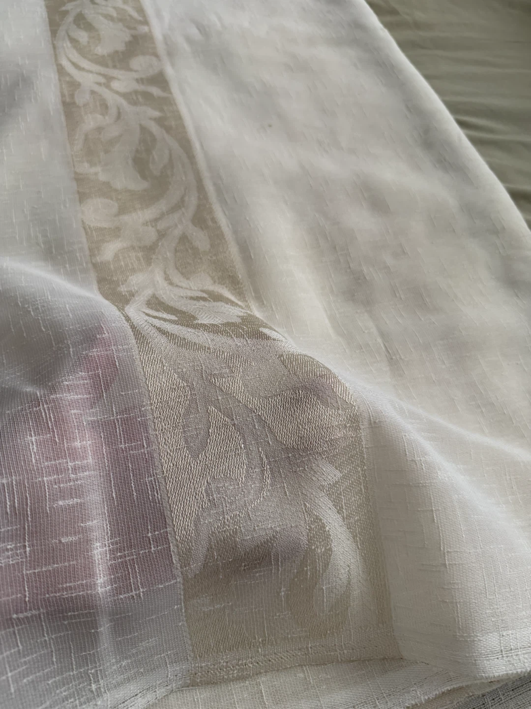 Sheer Floral Curtain Fabric