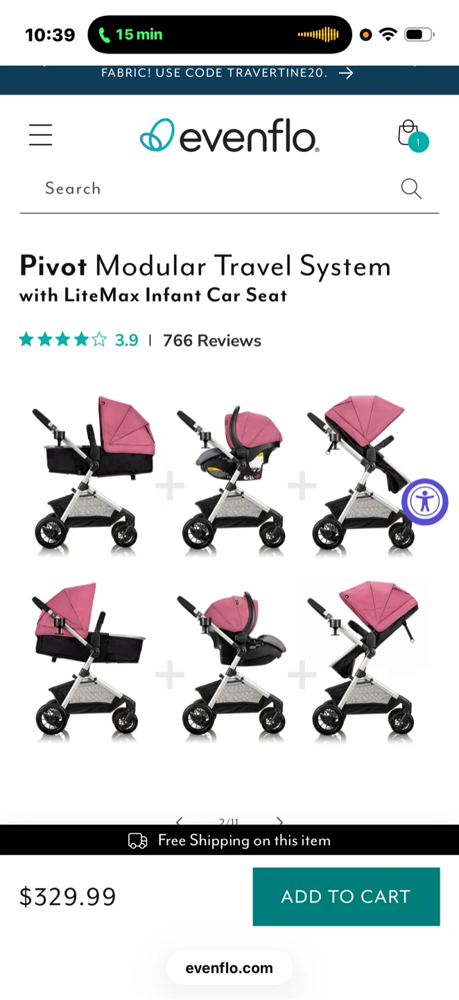 Evenflo Pivot Modular Travel System with LiteMax Infant Car Seat - photo 4