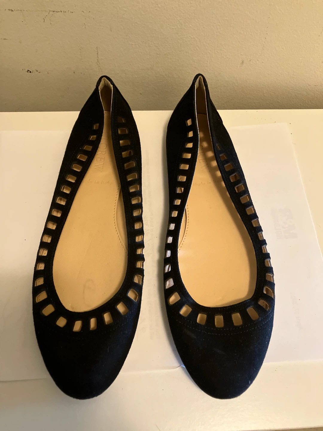 J.Crew Black Suede Ballet Flats Size 6