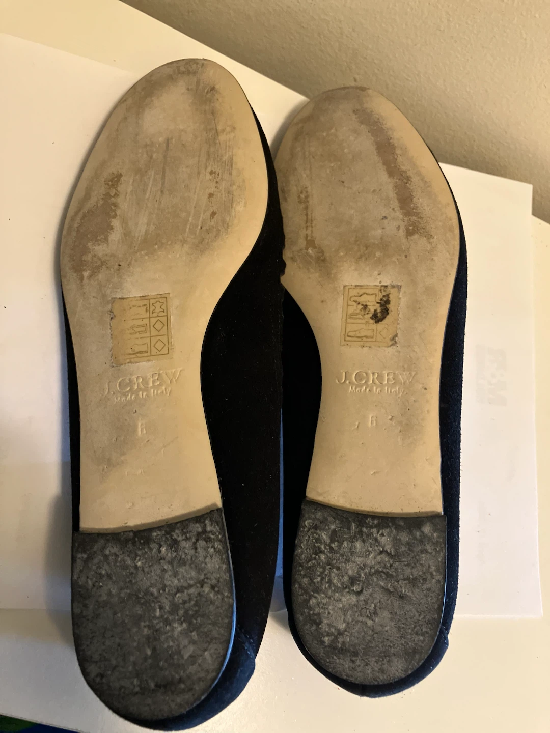 J.Crew Black Suede Ballet Flats Size 6 - photo 3