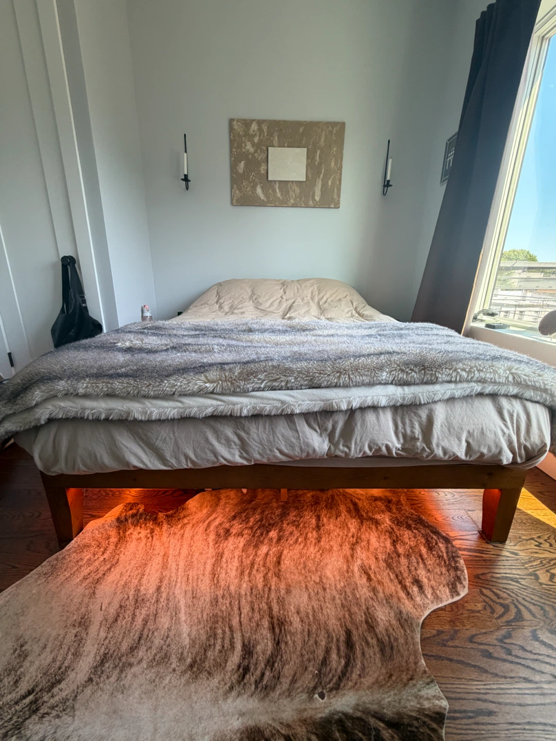 Wooden Bed Frame with Underglow Lighting - photo 2