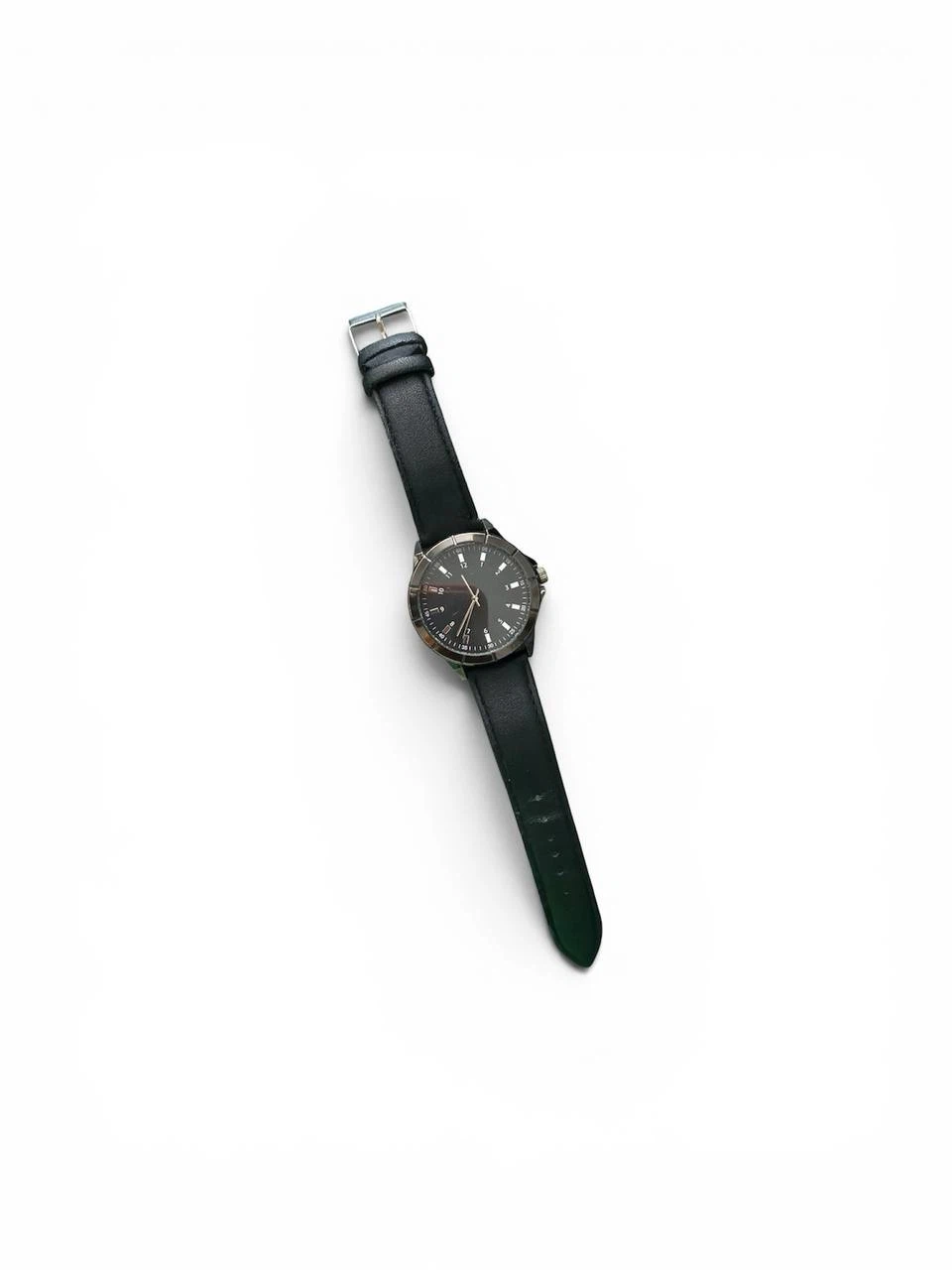 TCK Watch with Black Leather Strap