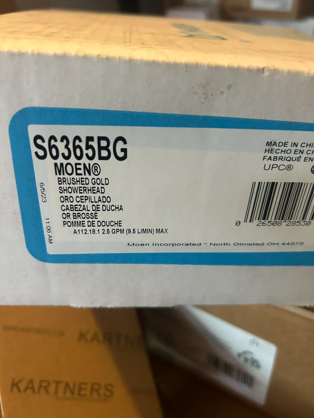 Moen S6365BG Brushed Gold Showerhead