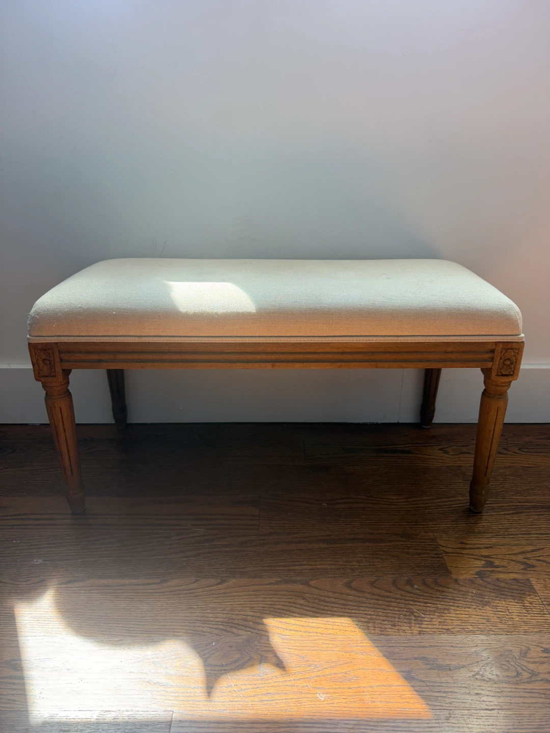 Antique Bench with Carved Wooden Legs