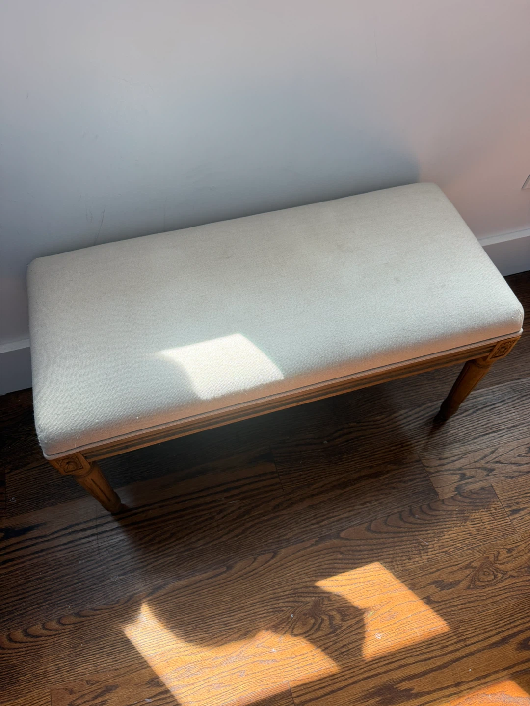 Antique Bench with Carved Wooden Legs - photo 3