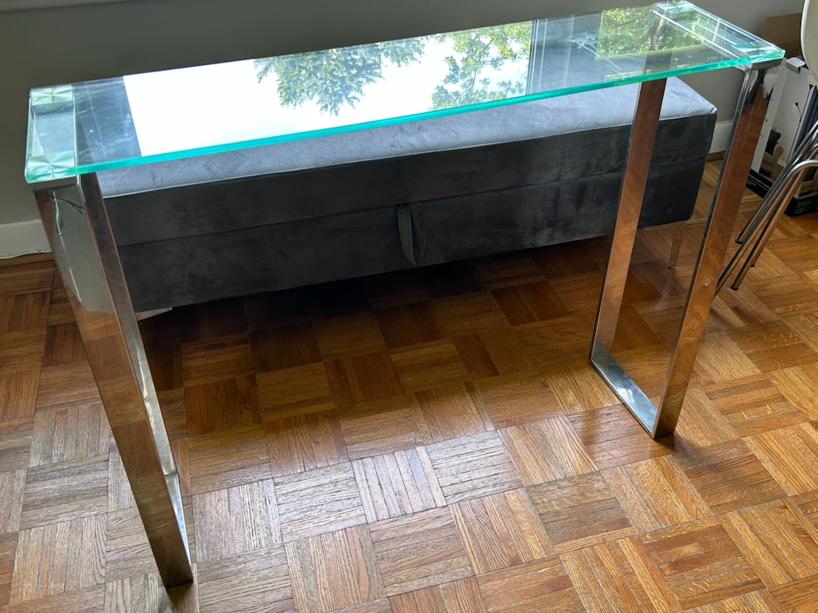 Glass and Chrome Console Table