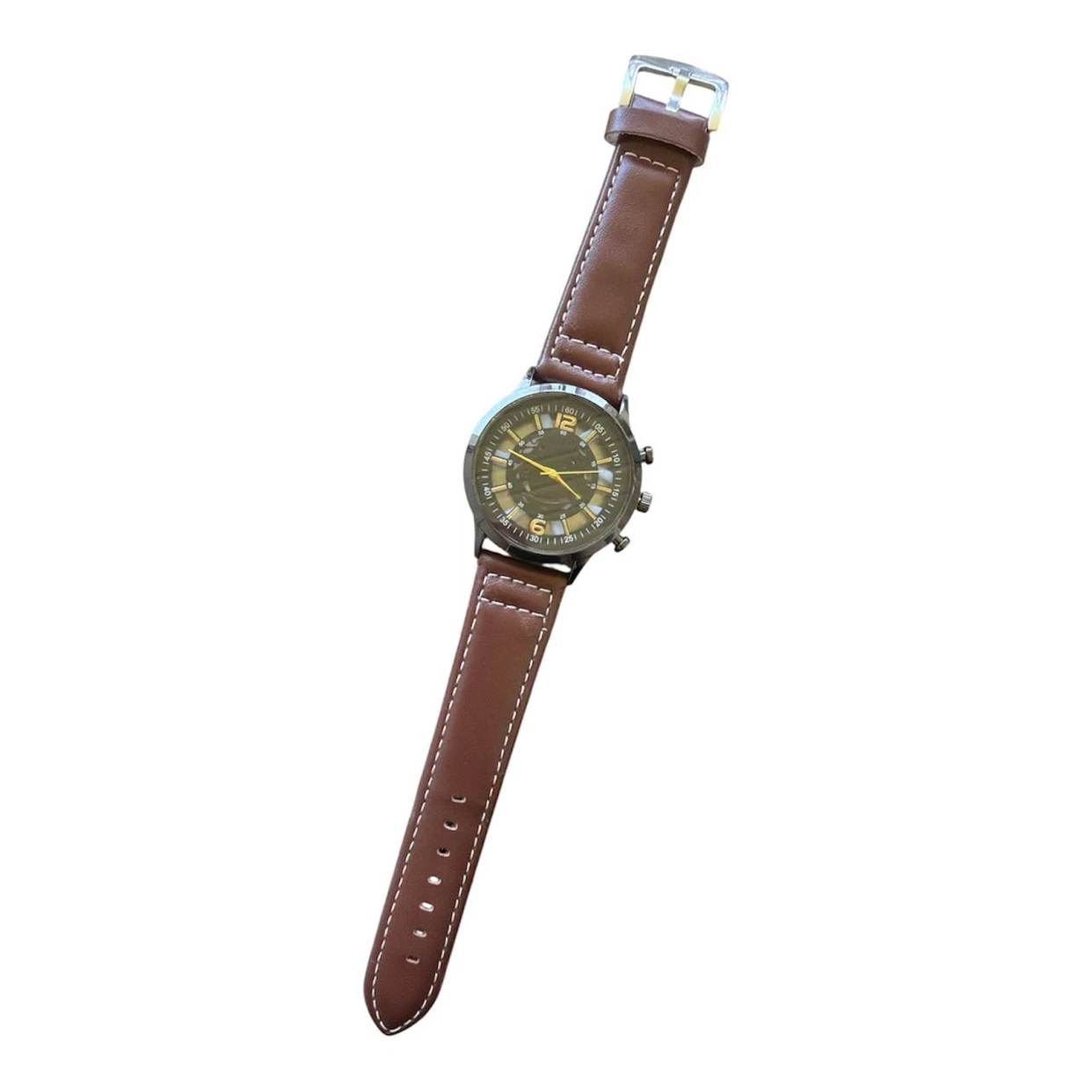 Brown Leather Band Watch with Gold Accents - photo 2