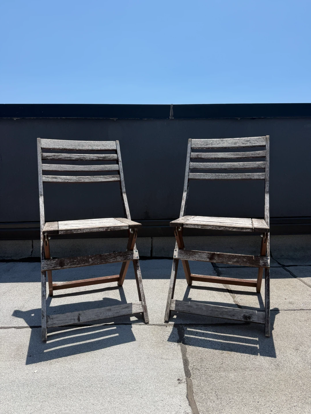 Set of Wooden Folding Chairs