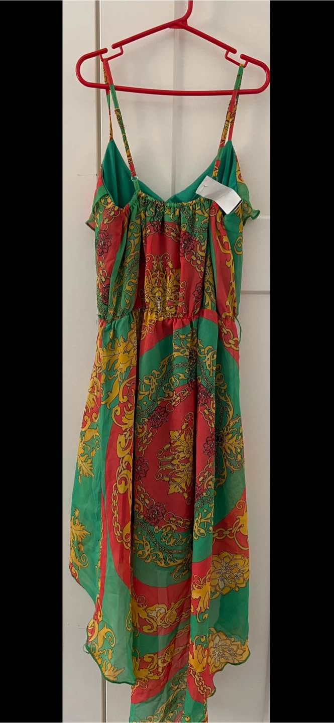 Green & Red Patterned Maxi Dress - photo 2