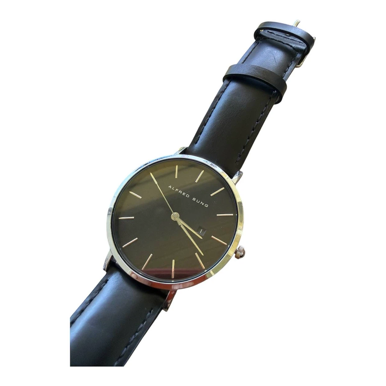 Alfred Sung Black Leather Watch - photo 2