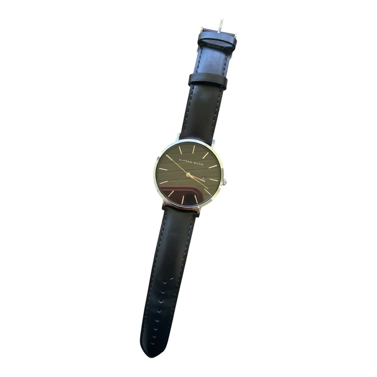 Alfred Sung Black Leather Watch - photo 3