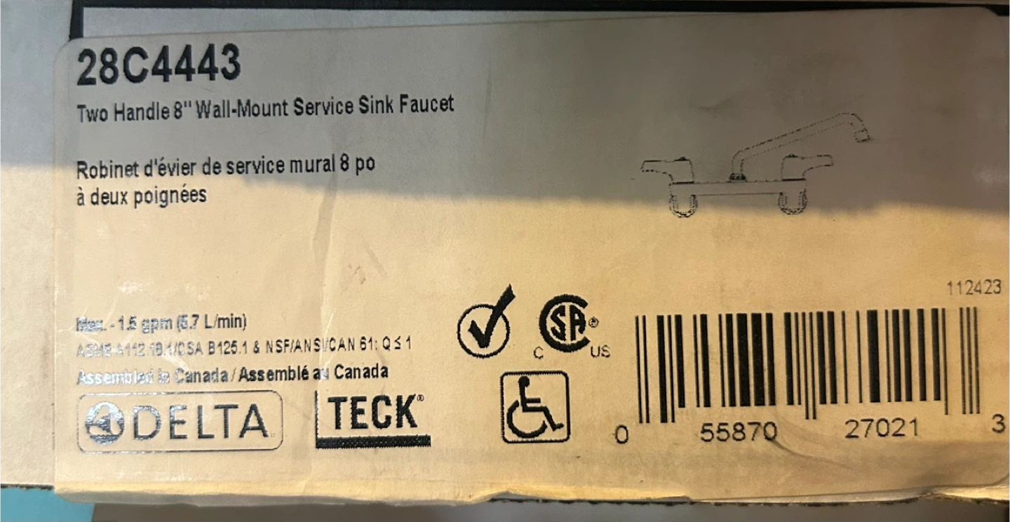 Delta Faucet Two Handle  8" Wall-Mount Service Sink Faucet - photo 2