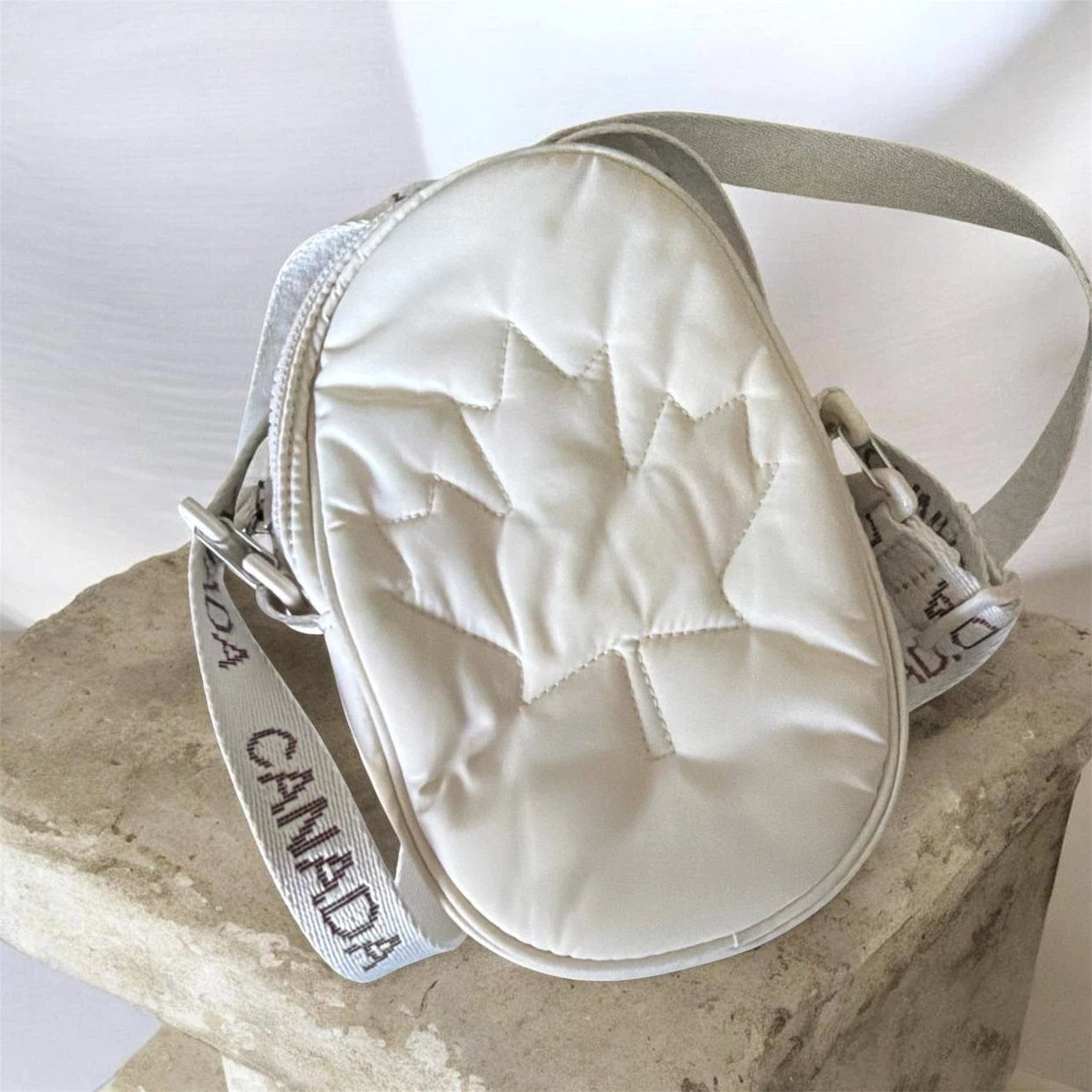 Padded Cream Maple Leaf Crossbody Bag - photo 2