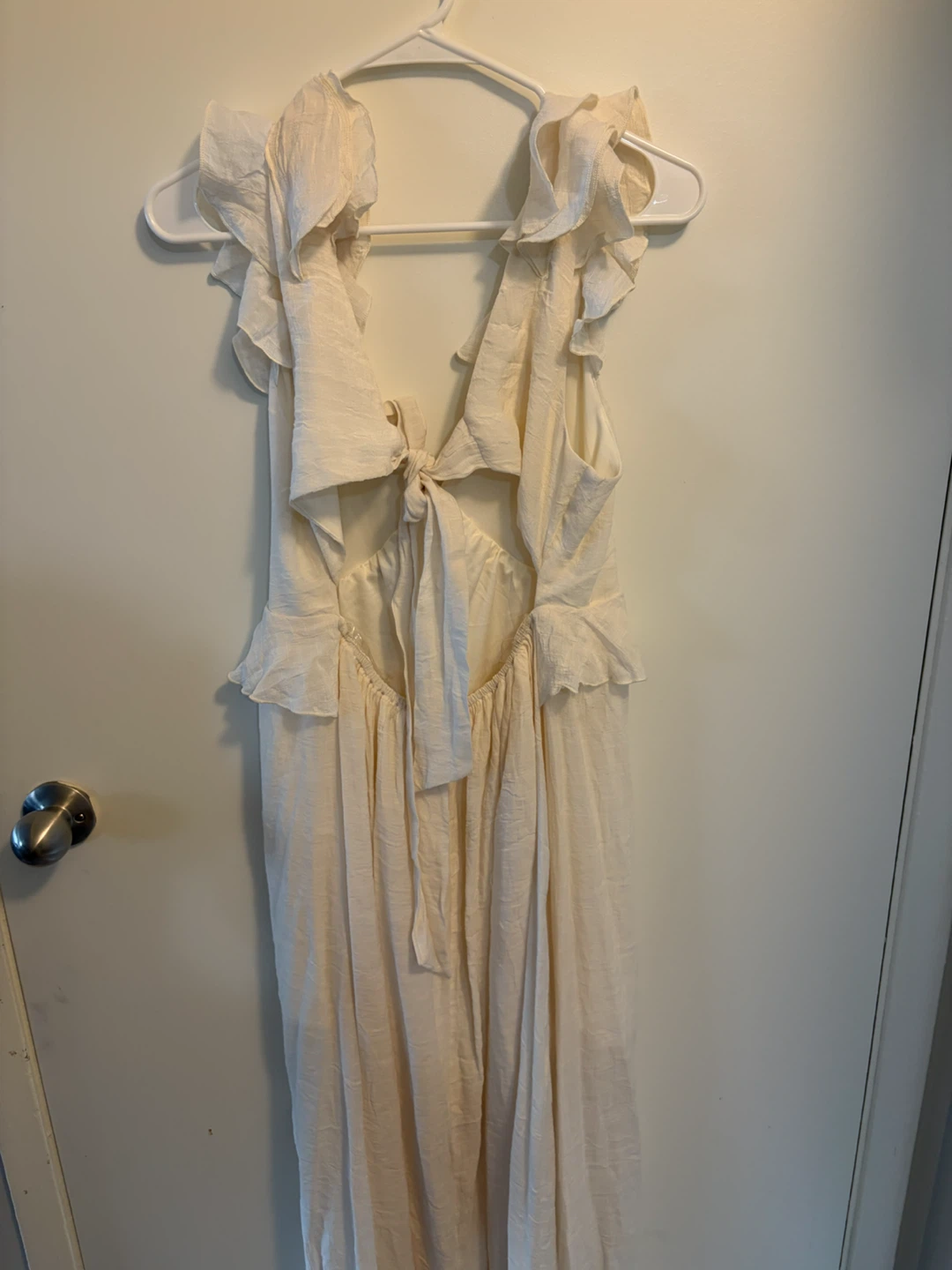 H Y F V E White Ruffle Maxi Dress - Size M - photo 2