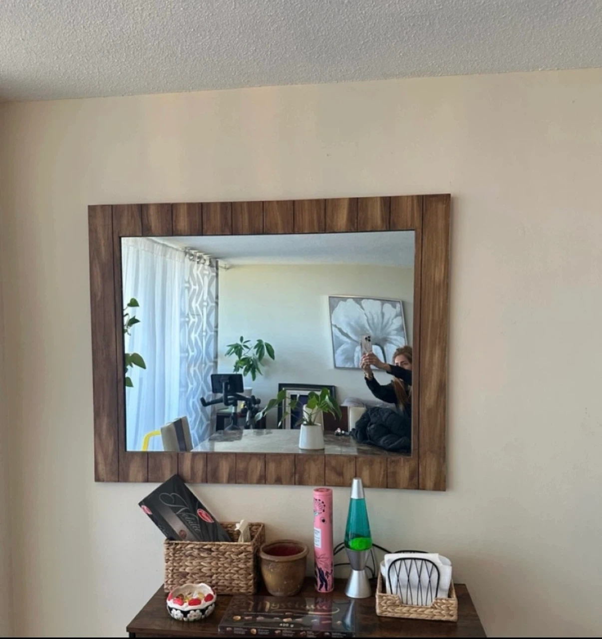 Large Wood Framed Mirror