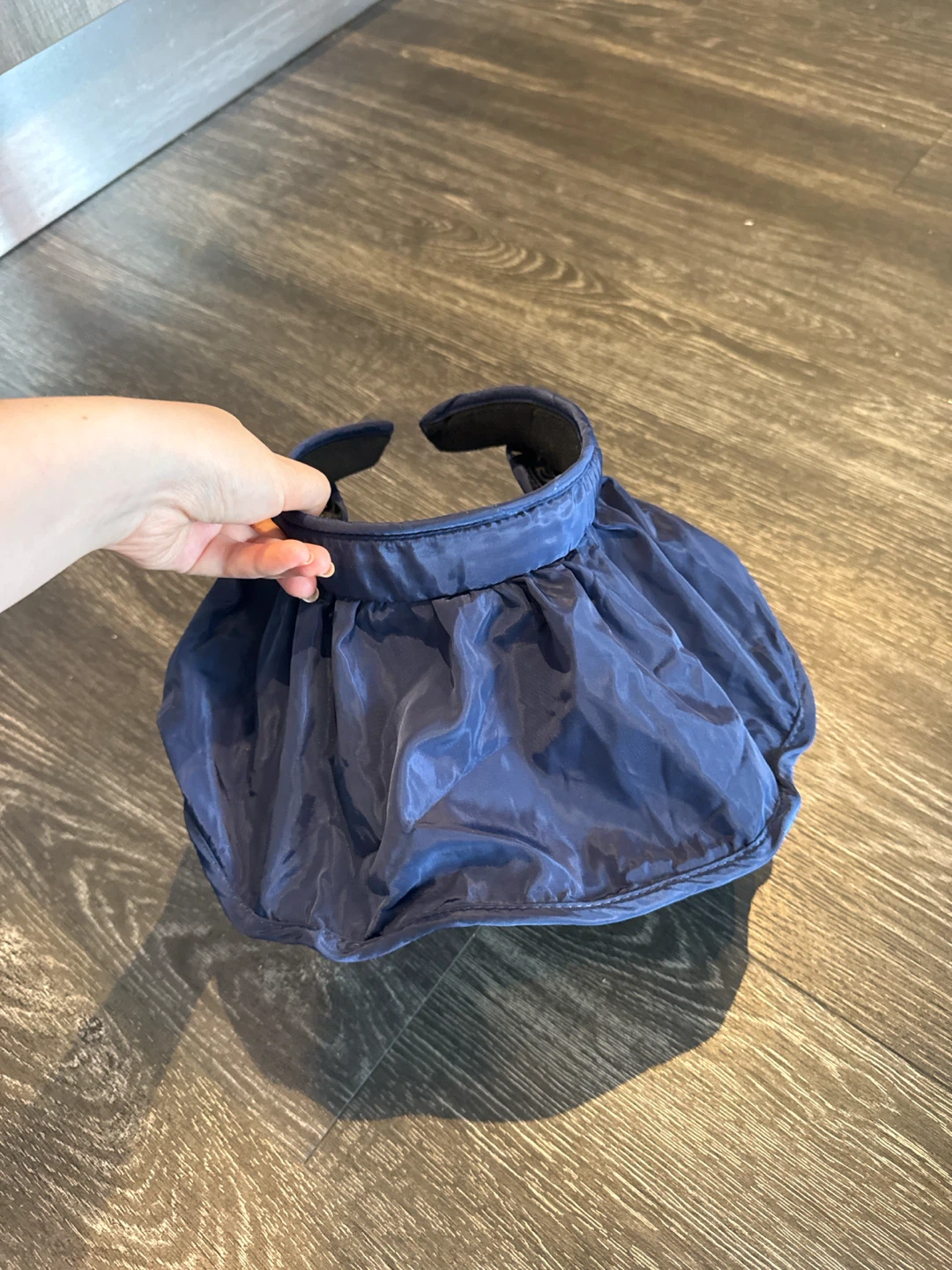 Navy Blue Ruffled Sun Visor