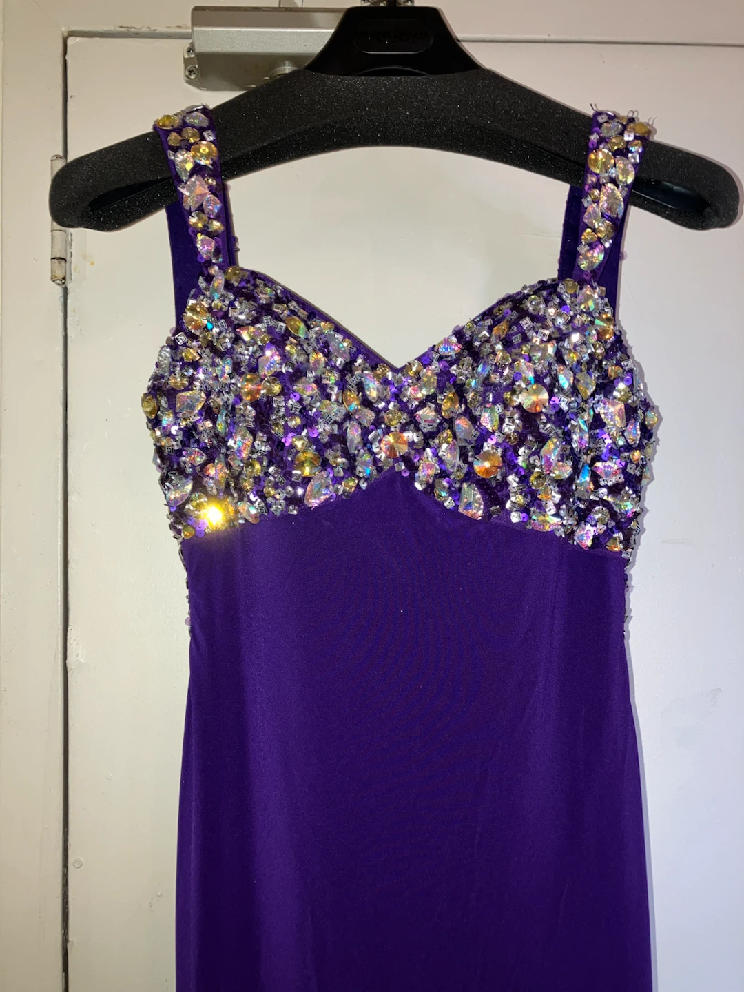Night Moves Purple Beaded Formal Dress Size 6 - photo 2