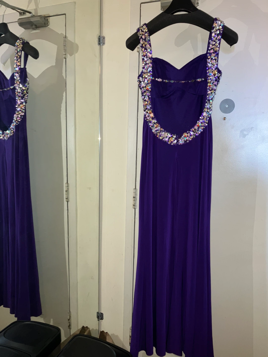 Night Moves Purple Beaded Formal Dress Size 6 - photo 3