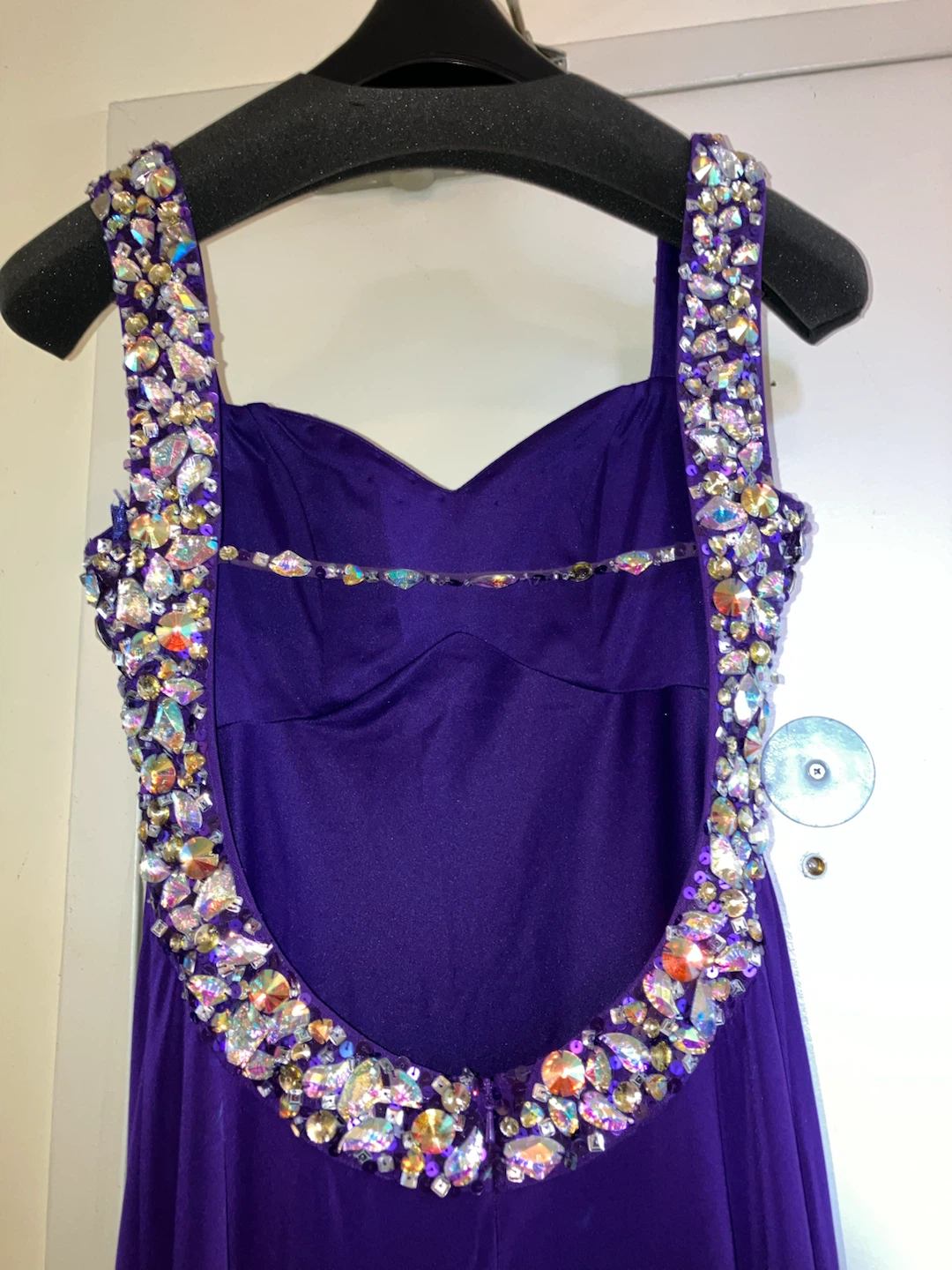 Night Moves Purple Beaded Formal Dress Size 6 - photo 4