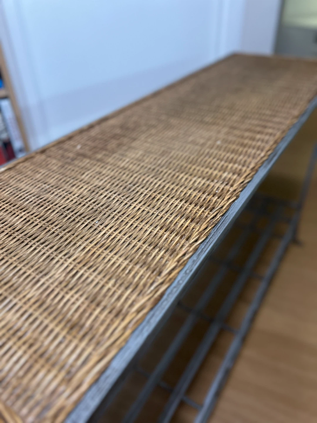 Wicker & Metal Console Table - photo 4
