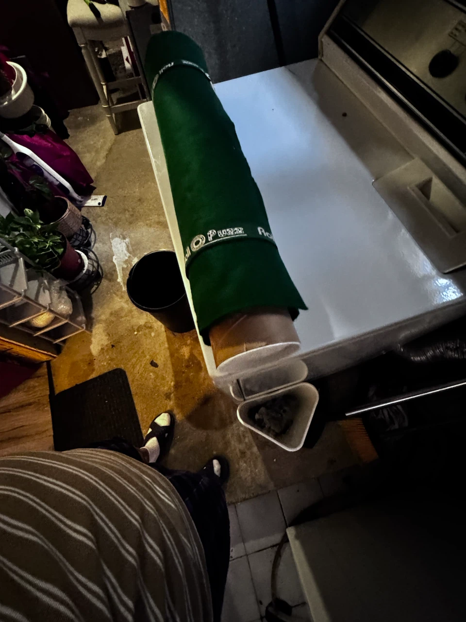 Roll-Up Green Carpet Mat