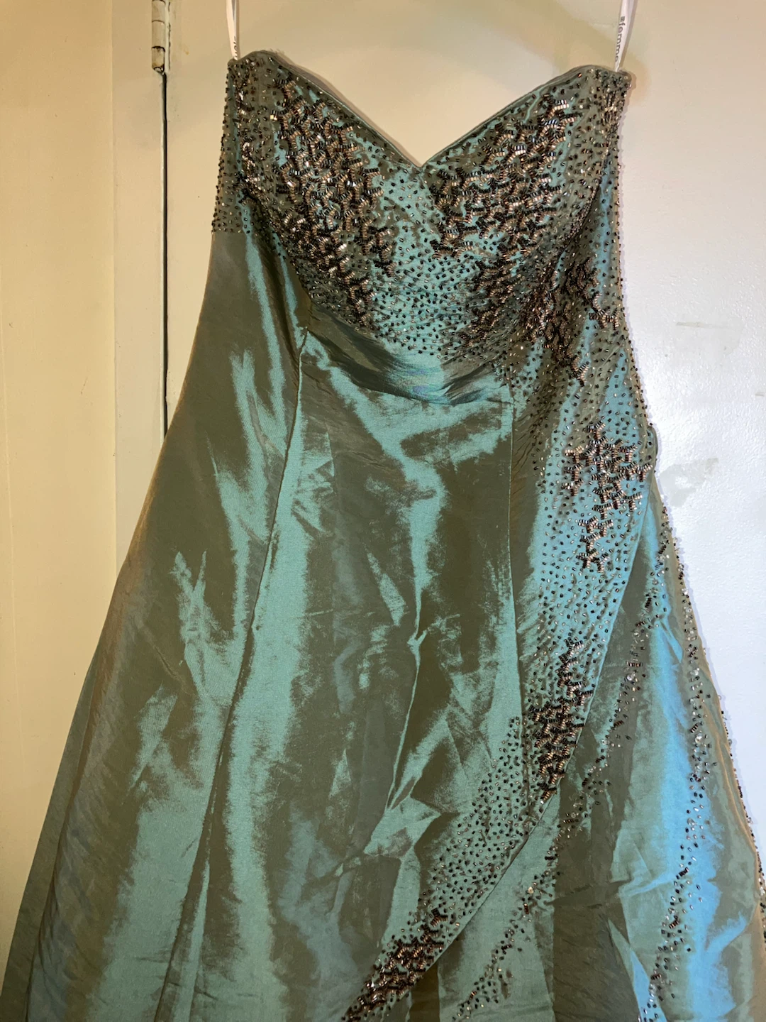 La Femme Iridescent Blue Beaded Strapless Gown-Size S/M - photo 5