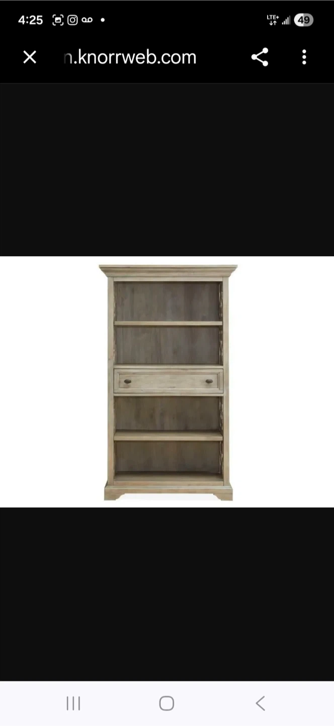 2x Grey Wood Bookshelf with Drawer - photo 2