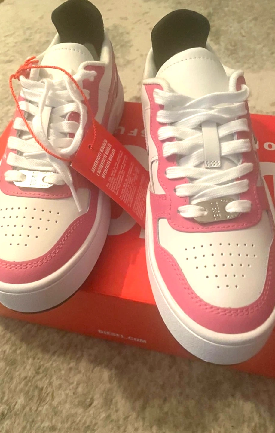 BRAND NEW Diesel Sneakers White Pink Price Drop $139
