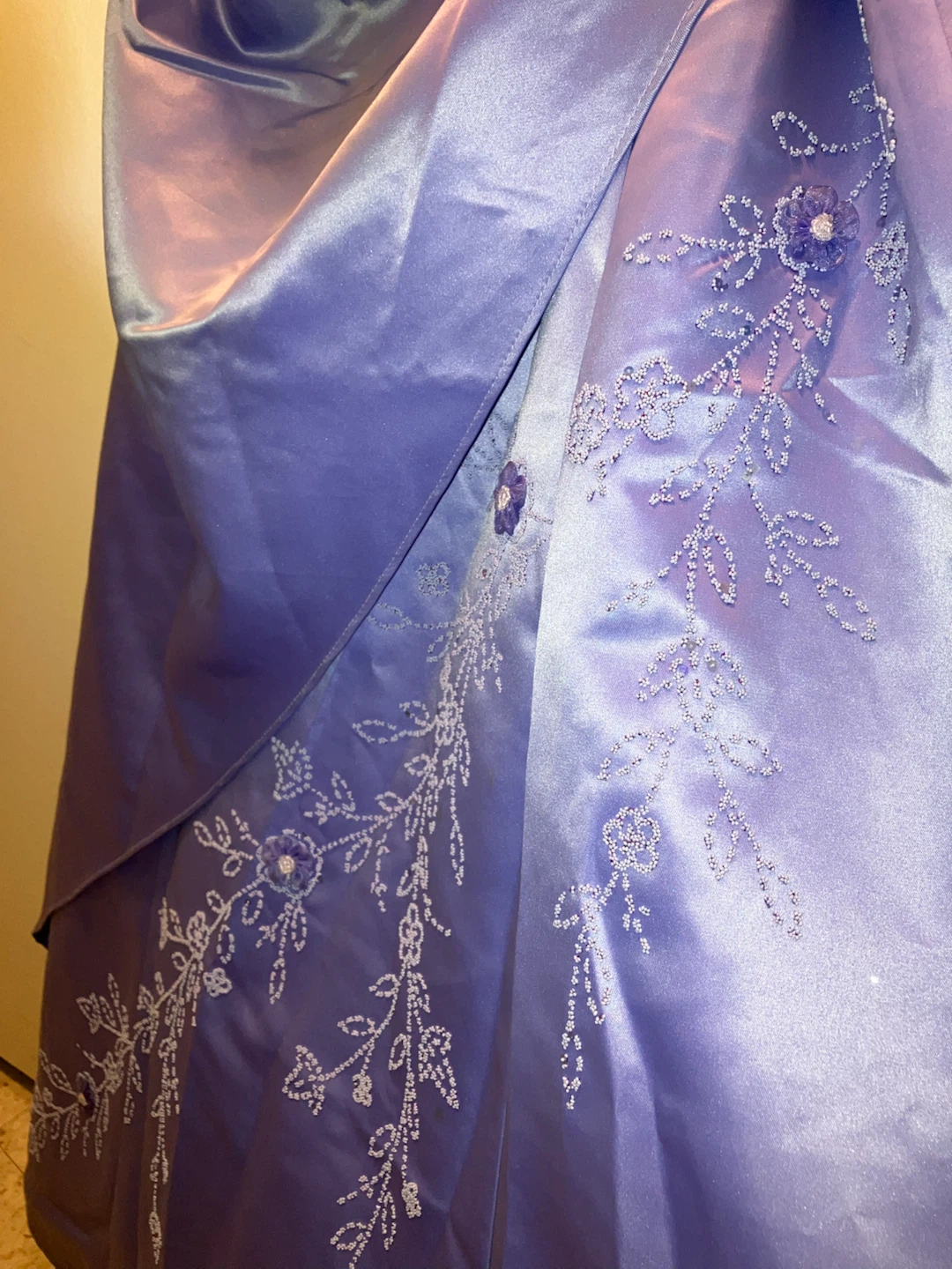 Purple Satin Formal Gown with Matching Shawl-Size M - photo 5