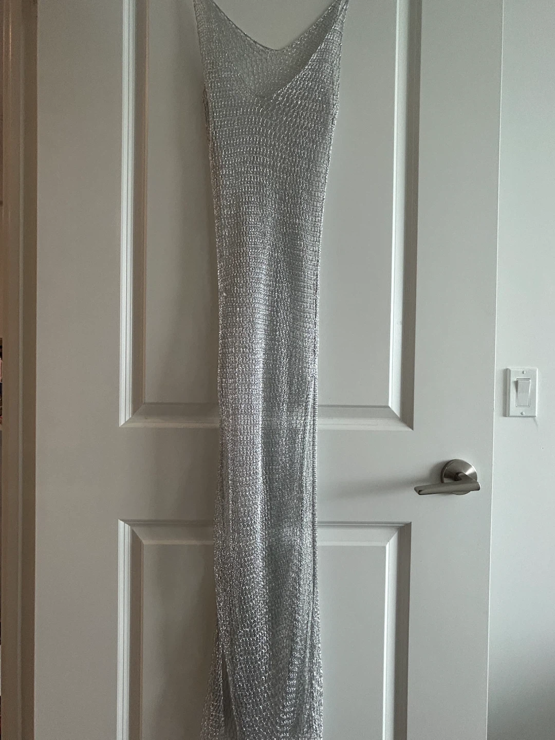 Metallic maxi net dress
