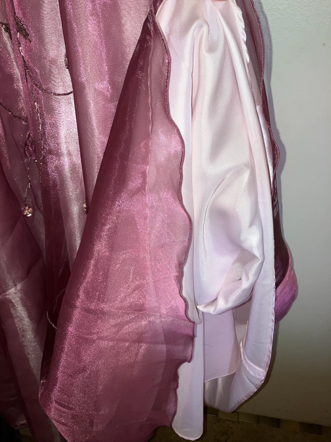 Pink Shimmer Floral Embroidered Formal Gown-size S - photo 5