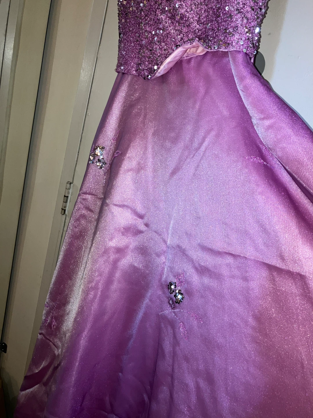 Purple Sequined Formal Gown-size S - photo 5